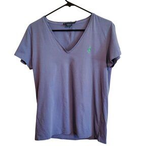 Ralph Lauren Sport XL V-Neck Preppy Short Sleeve Tee Pima Cotton